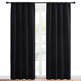 NICETOWN living-room blackout shades rod-pocket hang for easy, secure curtain installation