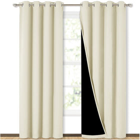 NICETOWN living room blackout drapes reduce light and noise for calmer evenings.