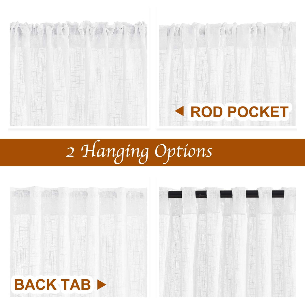 NICETOWN long linen curtains framed for hall or patio doors, enhancing privacy.