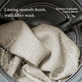 NICETOWN machine-washable beige curtains ready for cold water cleaning