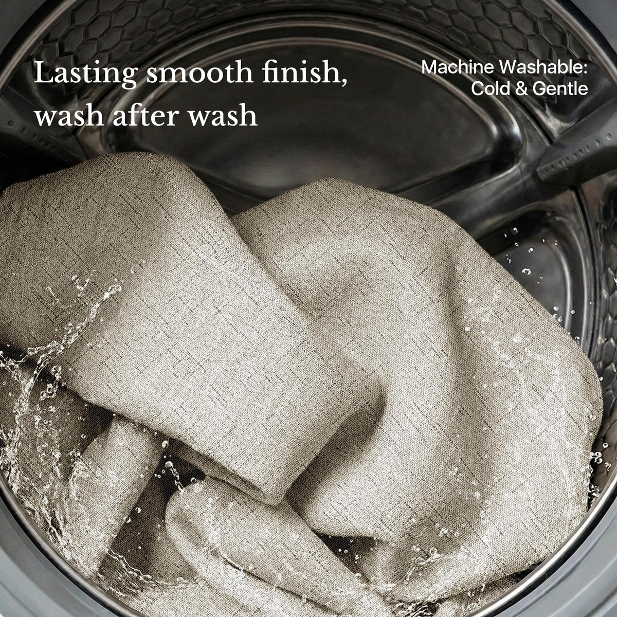 NICETOWN machine-washable beige curtains ready for cold water cleaning
