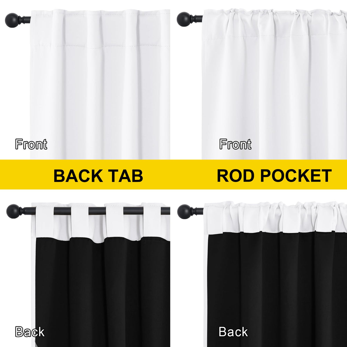 NICETOWN washable curtains tag; easy care in machine wash