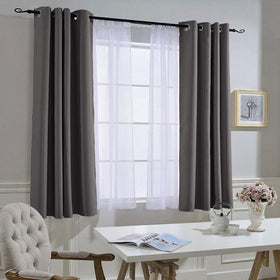 NICETOWN grey blackout curtains are machine washable for easy care.