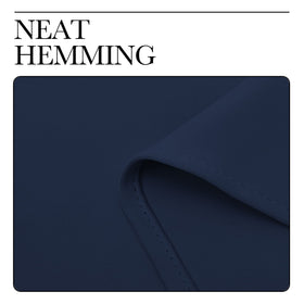 NICETOWN navy curtain on standard rod with 1.6 inch rings