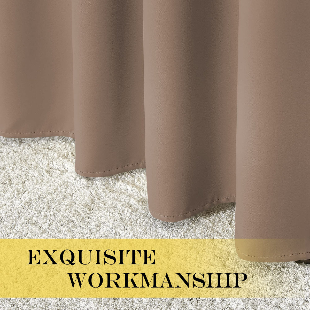 NICETOWN noise reduction demonstration, thicker blackout fabric for quieter spaces.