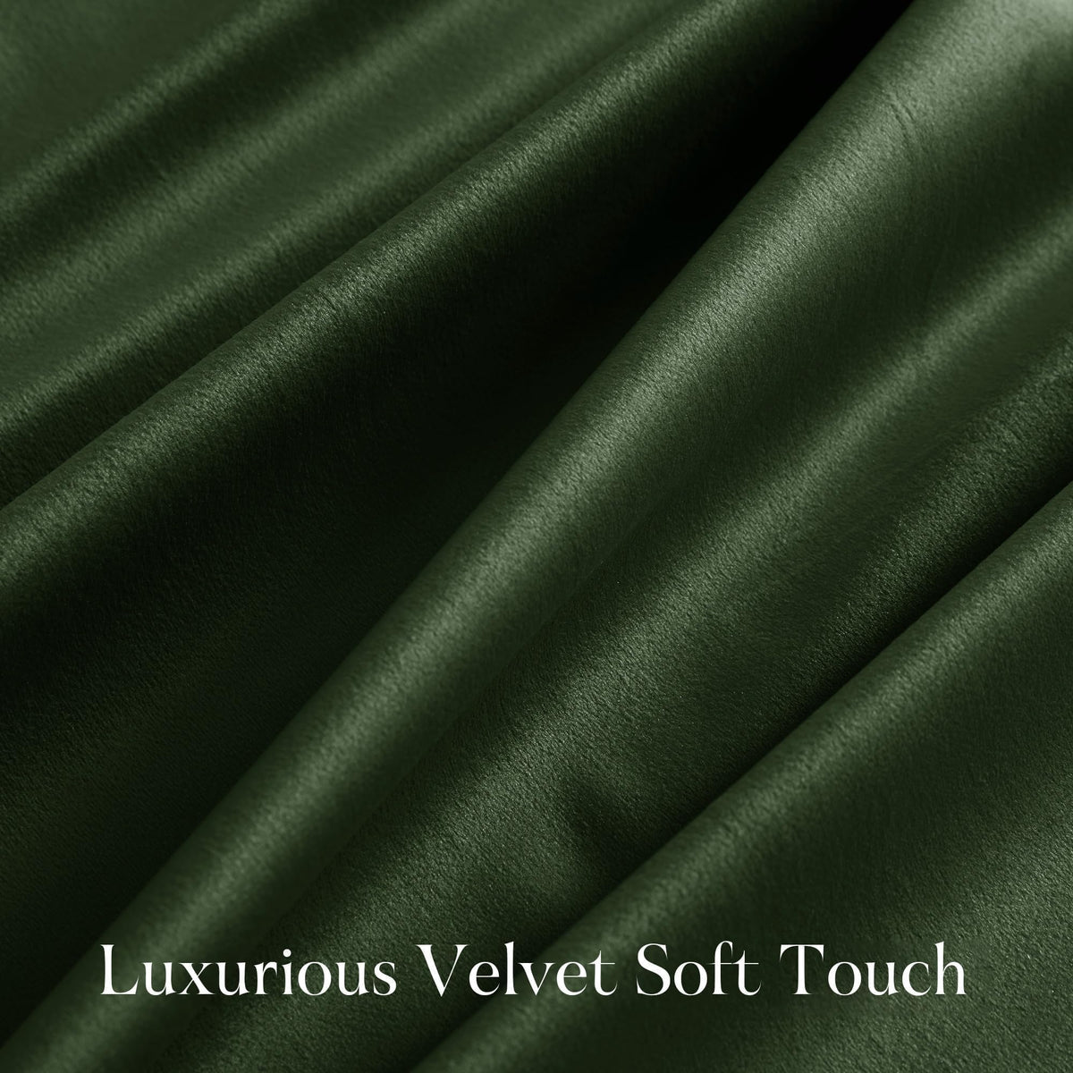 NICETOWN 96-inch length velvet curtains create a dramatic floor-skimming silhouette