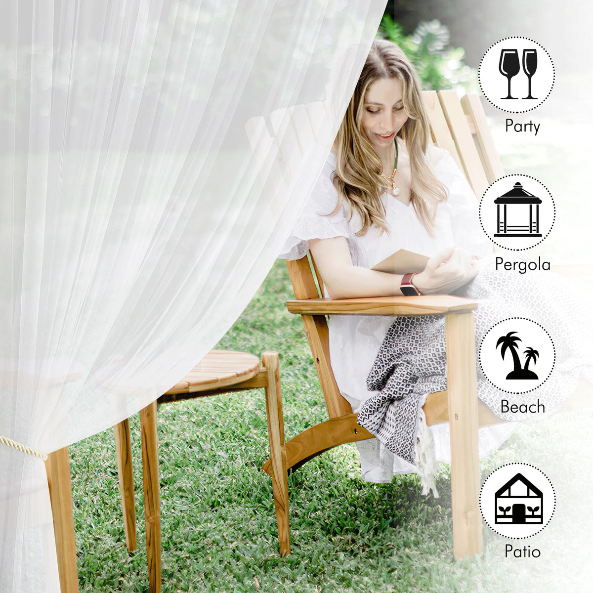 NICETOWN two-panel set provides broad, breathable outdoor coverage