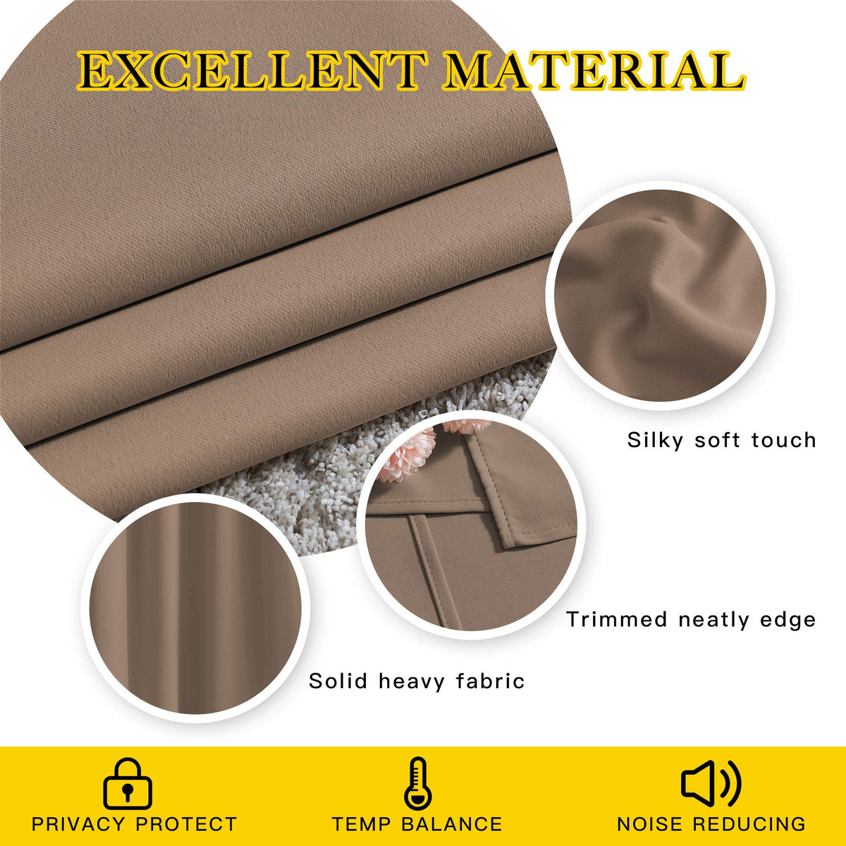 NICETOWN privacy-protecting drapes prevent visible view while keeping interiors comfortable.