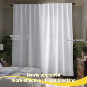 NICETOWN rod-pocket design enables simple pleating and styling