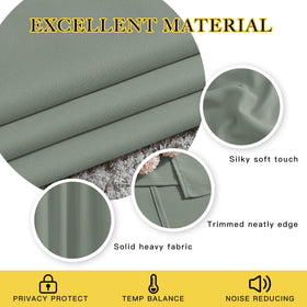 NICETOWN room-darkening sage-green curtains suitable for media rooms and lounges.
