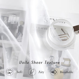 NICETOWN white voile panel delivers diffuse daylight and stylish drape