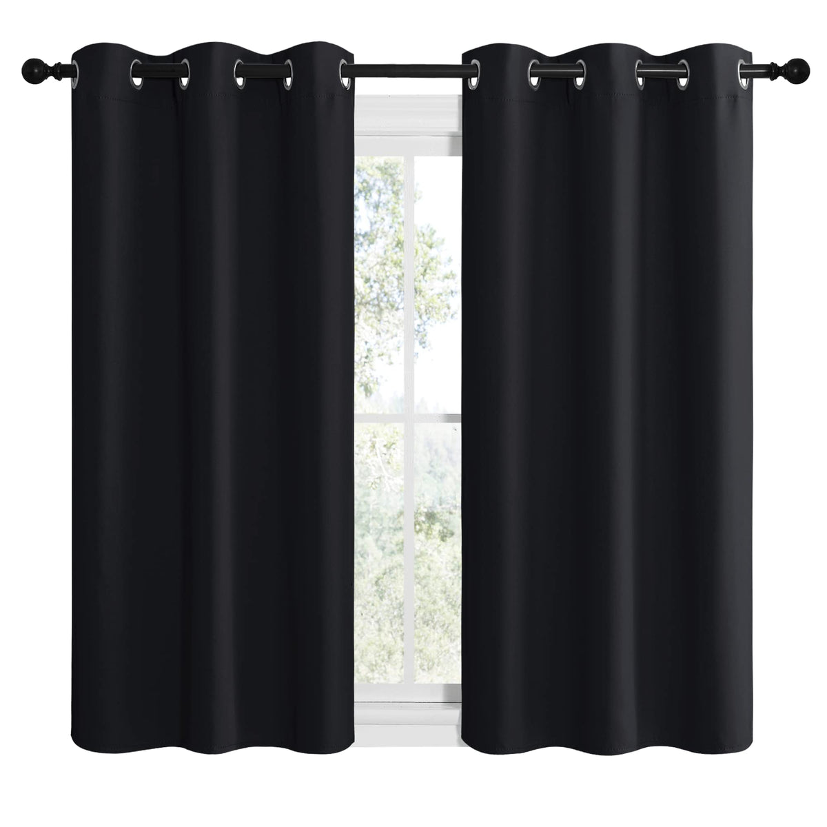 NICETOWN silver grommets detail, 1.6-inch, smooth installation and operation.