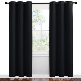 NICETOWN curtains with silver grommets enable smooth sliding and easy hanging.