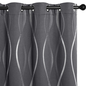 NICETOWN silver striped foil print curtains add elegant style and ambiance.