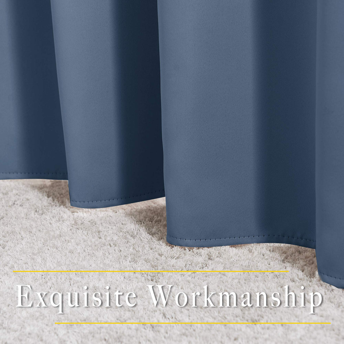 NICETOWN Stone Blue blackout curtains darkened-room ambience ideal for movie nights.