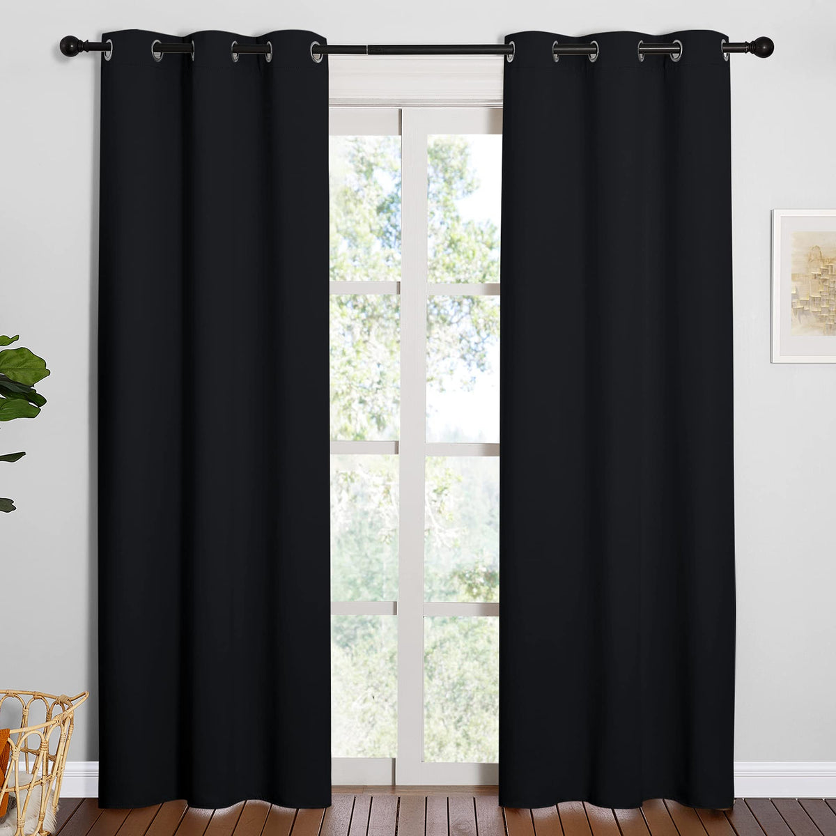 NICETOWN blackout curtains with six grommets ready for quick installation and smooth operation.