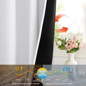NICETOWN thermal insulated curtain close-up highlighting energy efficiency