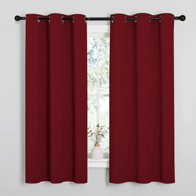NICETOWN thermal insulated burgundy curtains close-up of fabric texture