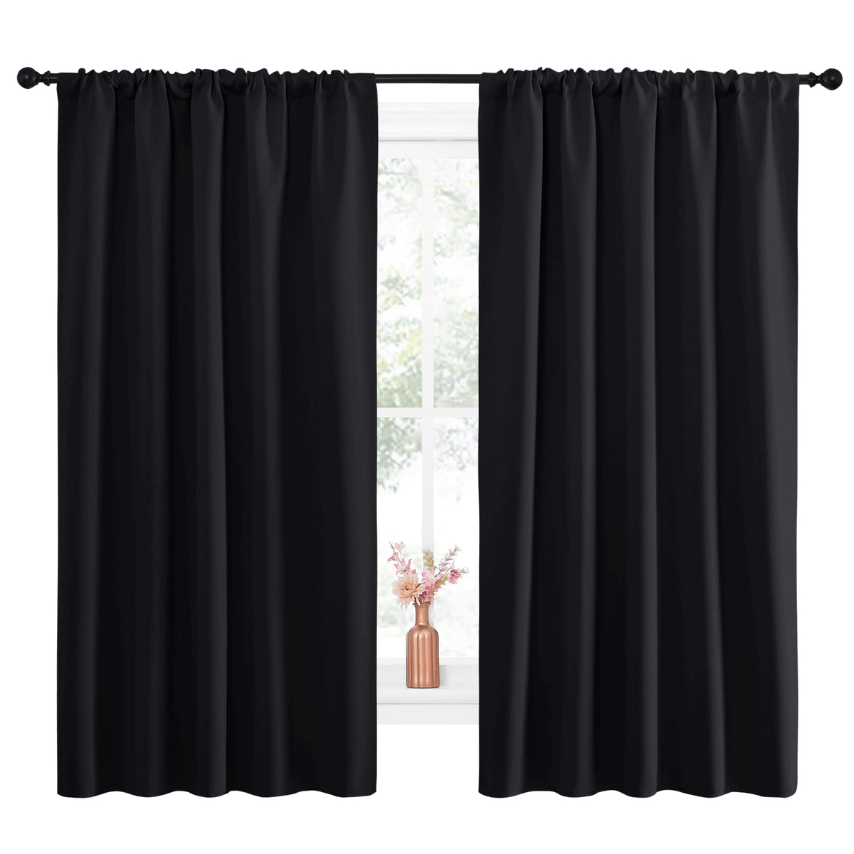 NICETOWN thermal insulated drapes reduce glare and help regulate room temperature.