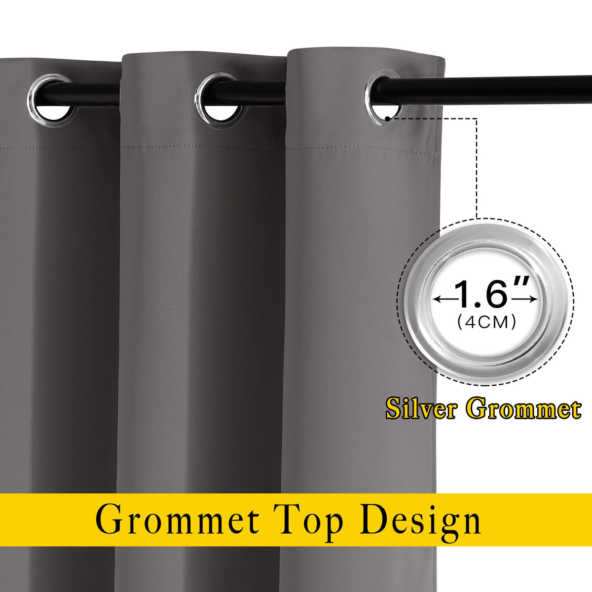 NICETOWN grey thermal insulated curtains designed for energy efficiency.