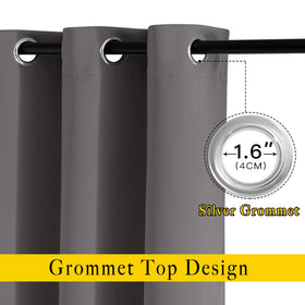 NICETOWN grey thermal insulated curtains designed for energy efficiency.
