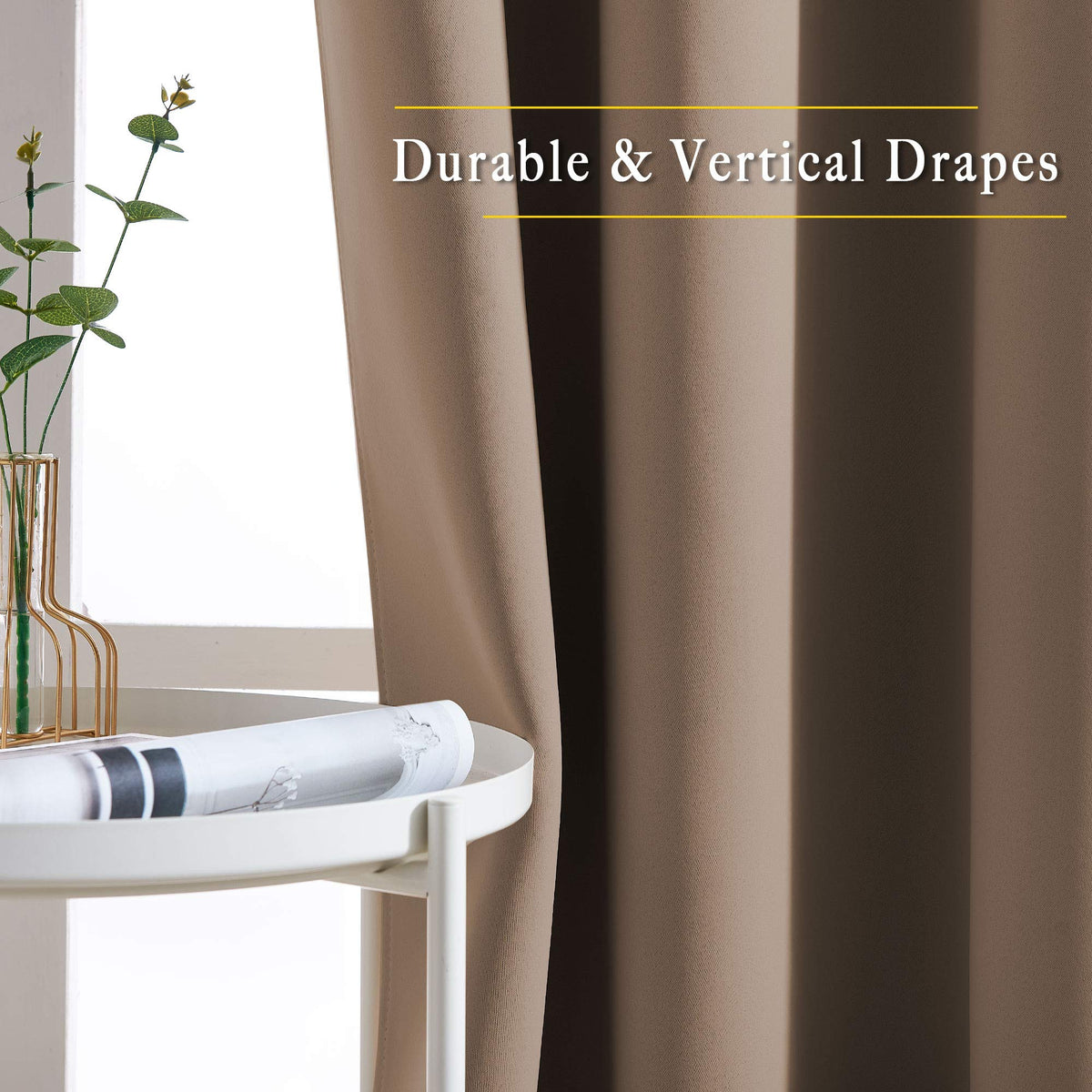NICETOWN thermal-insulated curtains provide energy-efficient shading and cozy ambiance.