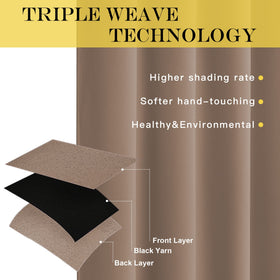 NICETOWN top grommets detail, modern hardware for easy hanging.