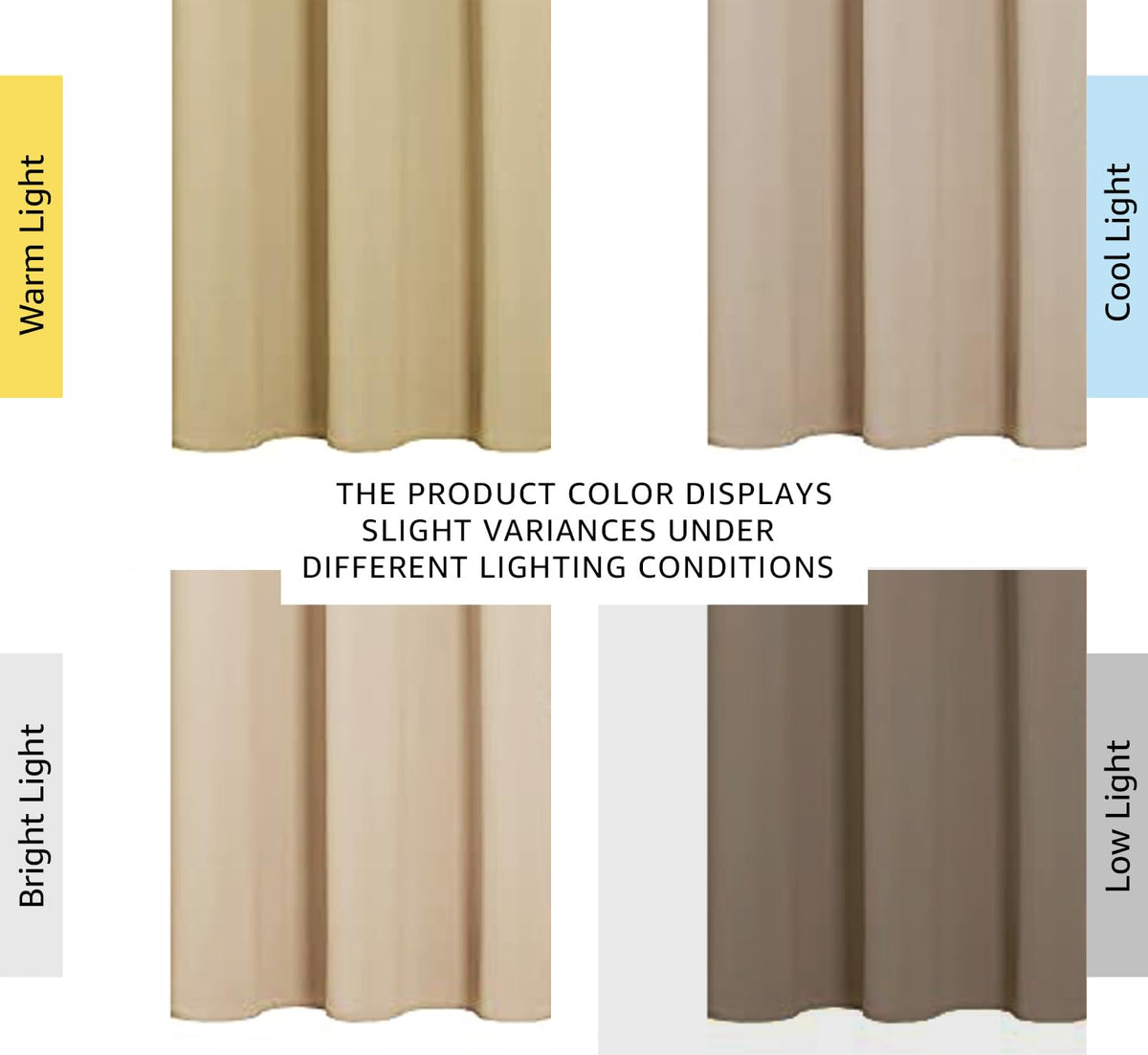 NICETOWN triple weave fabric close-up highlighting blackout performance and sturdy drape