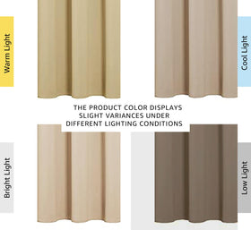 NICETOWN triple weave fabric close-up highlighting blackout performance and sturdy drape