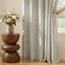 NICETOWN beige curtains complementing vintage and modern decor