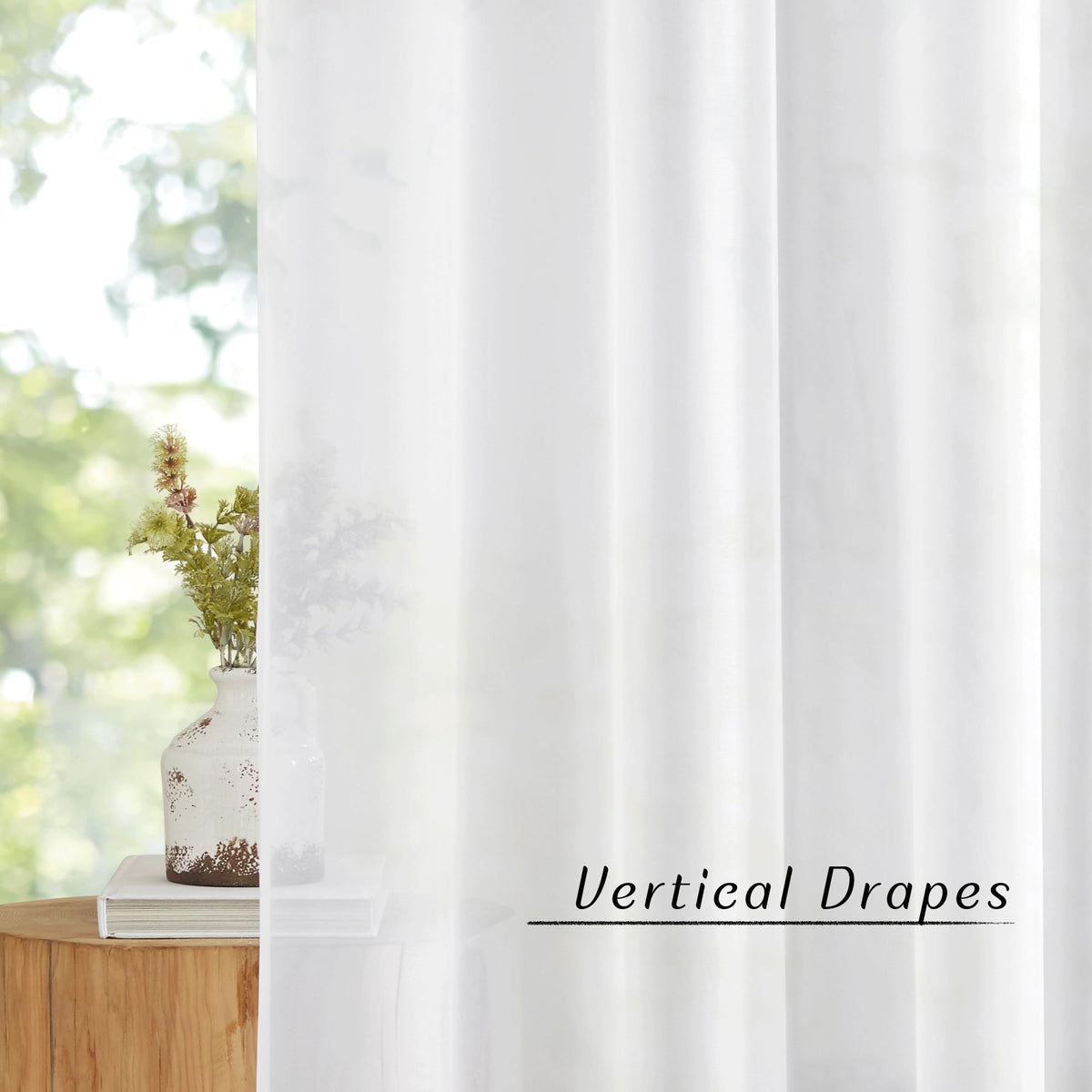 NICETOWN voile sheer fabric provides light filtering with airy, breathable feel.
