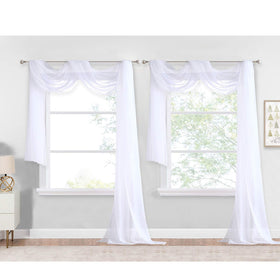 NICETOWN white sheer window scarf on a window diffuses light and adds soft privacy