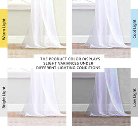 NICETOWN white sheer scarf used as bed canopy for a romantic look