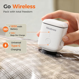 Nicetree 1850mAh cordless pump ready for travel and on-the-go packing.