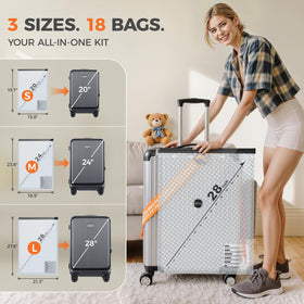 Nicetree three bag sizes fit clothes, accessories, and bulky coats efficiently.