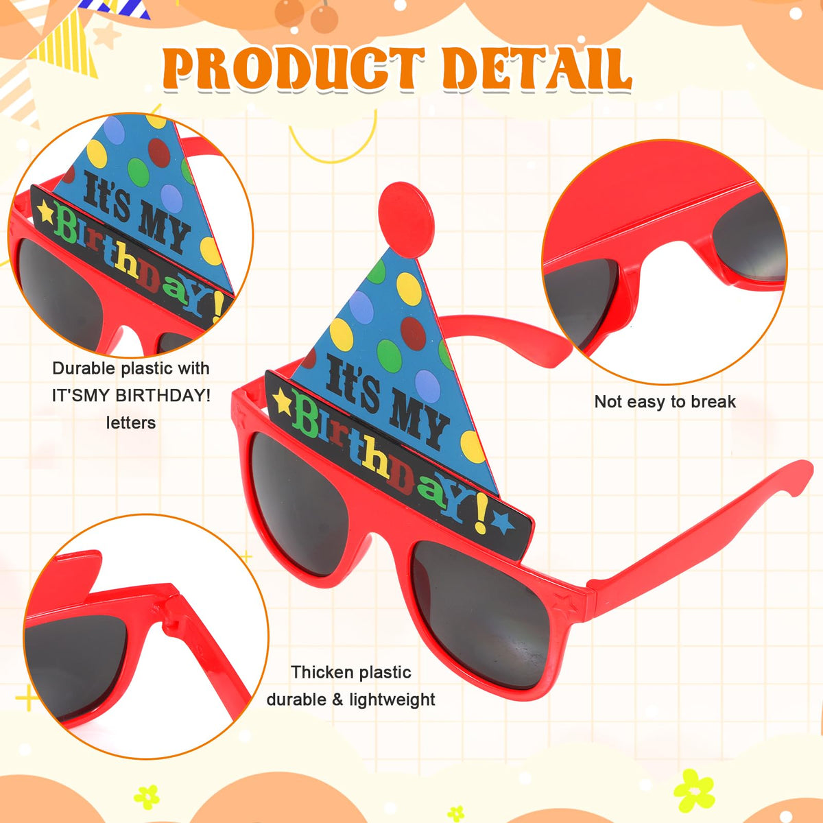 NICOWARM birthday glasses balloon design brightens photo booth moments