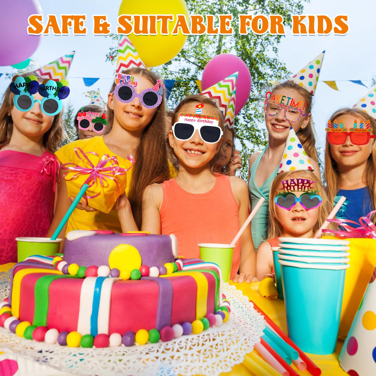 NICOWARM birthday glasses birthday hat design sparks party fun