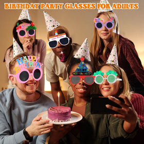 NICOWARM birthday glasses heart cream design playful portrait shots