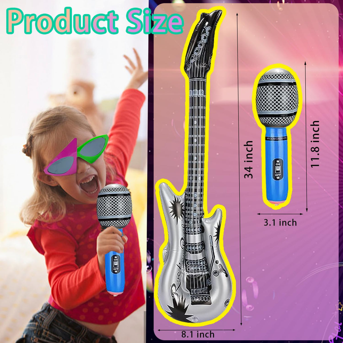 NICOWARM inflatable microphone for lively karaoke and photo booth moments