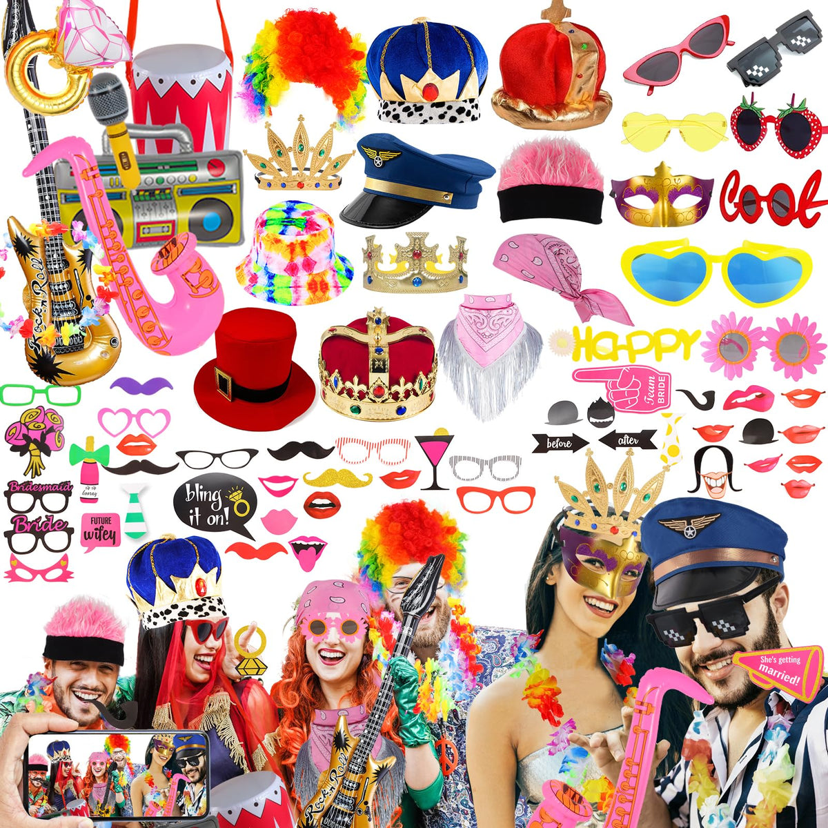NICOWARM photo booth hats add vibrant fun for weddings and parties