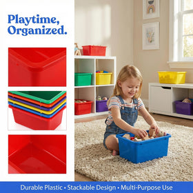 Nicunom cubby bin orange stackable ideal for color-coded storage.