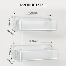 Nieifi adhesive wall shelf – A-Clear 2-piece organizes shampoo and body wash.