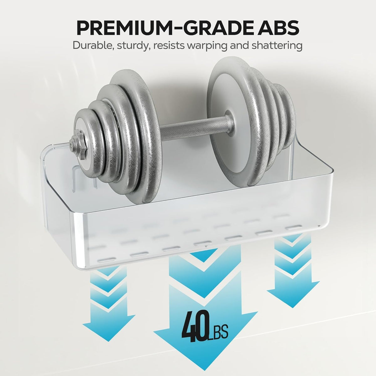 Nieifi adhesive wall shelf – A-Clear 2-piece space-saving bathroom storage solution.
