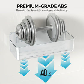 Nieifi adhesive wall shelf – A-Clear 2-piece space-saving bathroom storage solution.