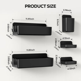 Nieifi shower shelves 5-pack with soap holder keeps essentials within reach.