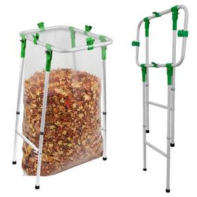 NiftYard adjustable leaf bag holder fits 33-55 gallon bags for large yard cleanup.
