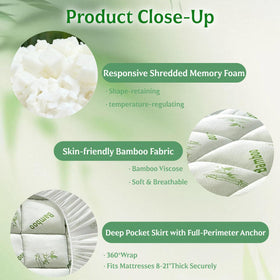 NightHug topper with deep-pocket design fits mattresses up to 21 inches