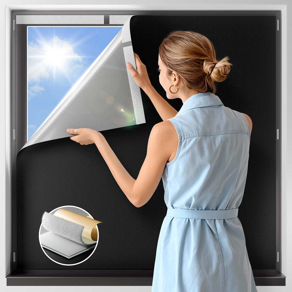 NIGHTON blackout curtain panel front view blocks light for deep sleep