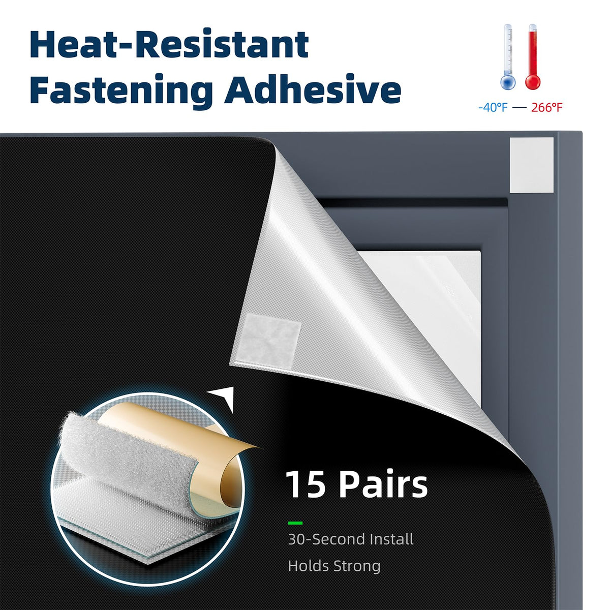 NIGHTON self-adhesive hook-and-loop tape applied to glass for easy attachment
