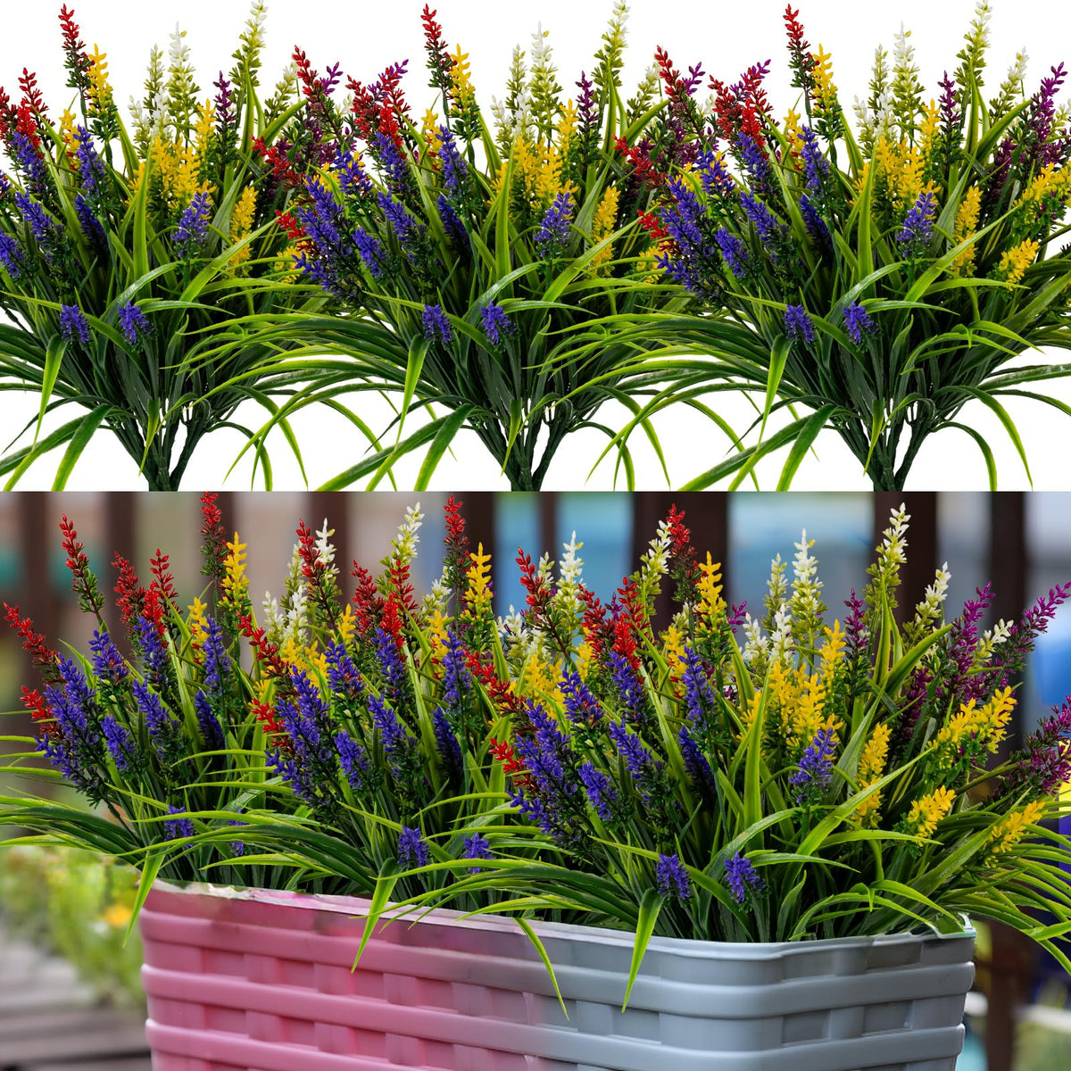 Nigirior artificial lavender outdoor flowers bundled for vivid UV-resistant color.